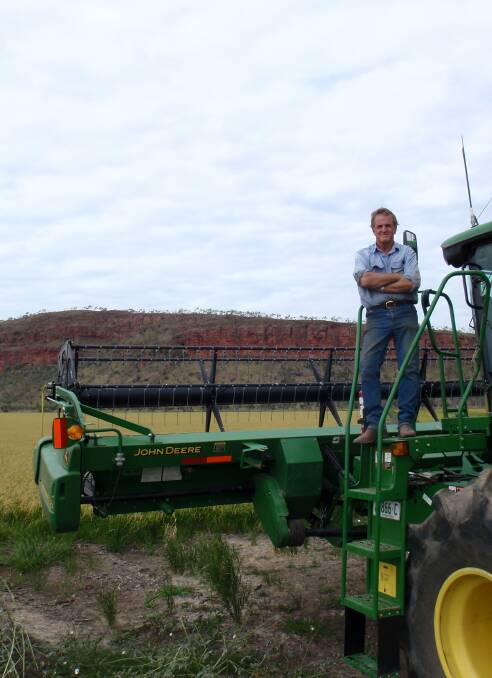 Laurie Arthur during his northern rice harvest. 