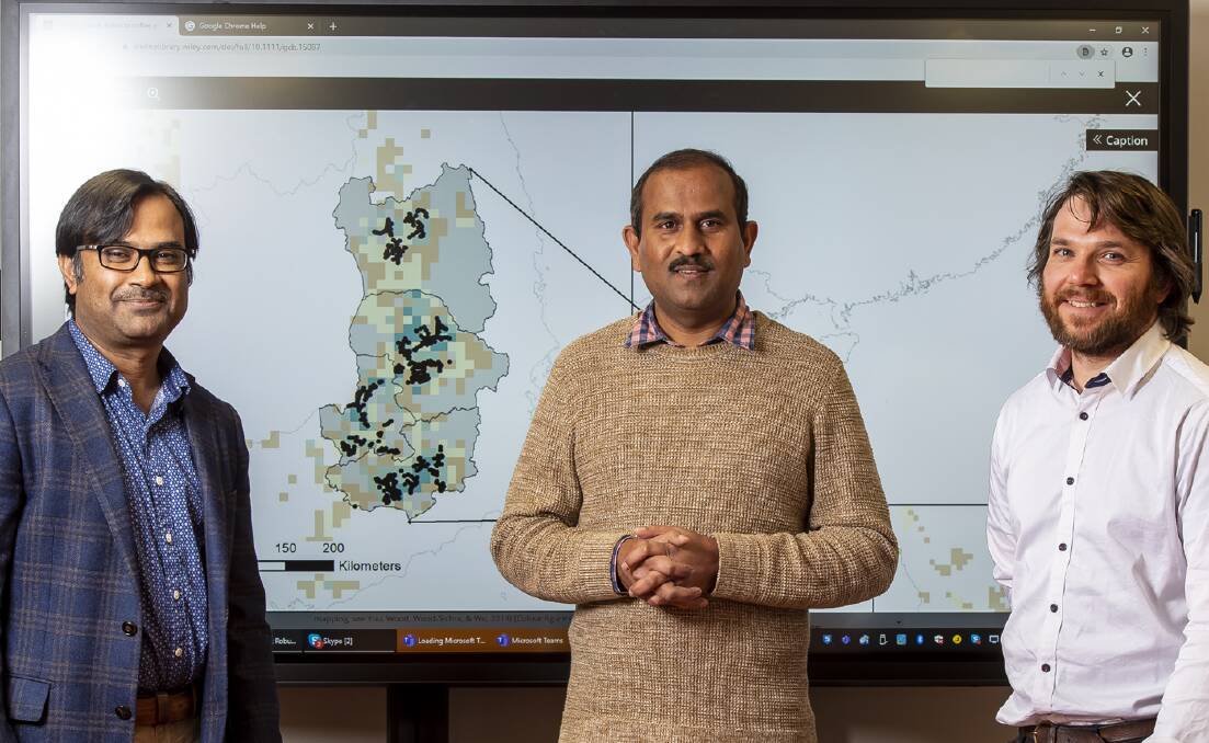 Professor Shahbaz Mushtaq, Vivekananda Mittahalli Byrareddy and Dr Jarrod Kath from the Centre for Applied Climate Sciences (Research) at USQ.