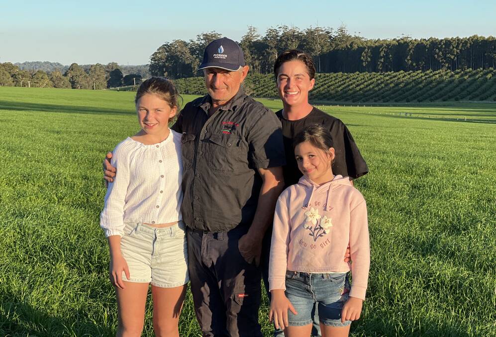 ANGUS AND AVOCADOS: Kim and Alexis Gandy with their daughters Lola, 11 and Romy, 9, run Gandy Angus stud and grow avocados at Manjimup, WA. Photo: Supplied 