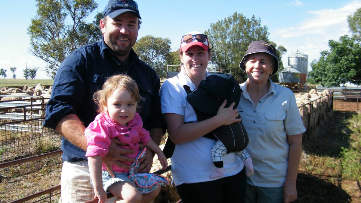 Second place went to the Rossiter family from Youngara Partnership, Youngara, Ungarie. Pictured are Tim, Renee and Rosemary Rossiter with kids Isla and Neve.