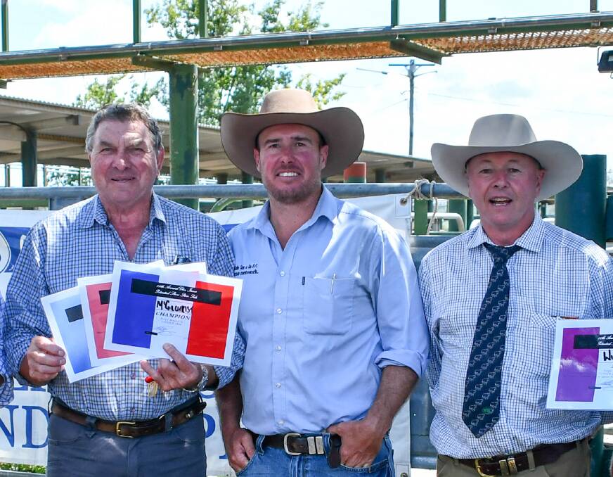 Colin Say and Co's Shad Bailey (middle) with Col McGilchrist and Bryce Whale at a recent sale.