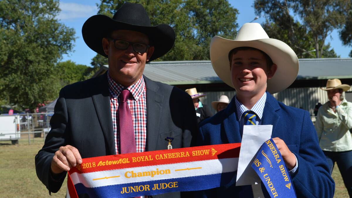 Champion junior judge at the Royal Canberra Show means Mr Maclure will associate judge at the 2019 show. 