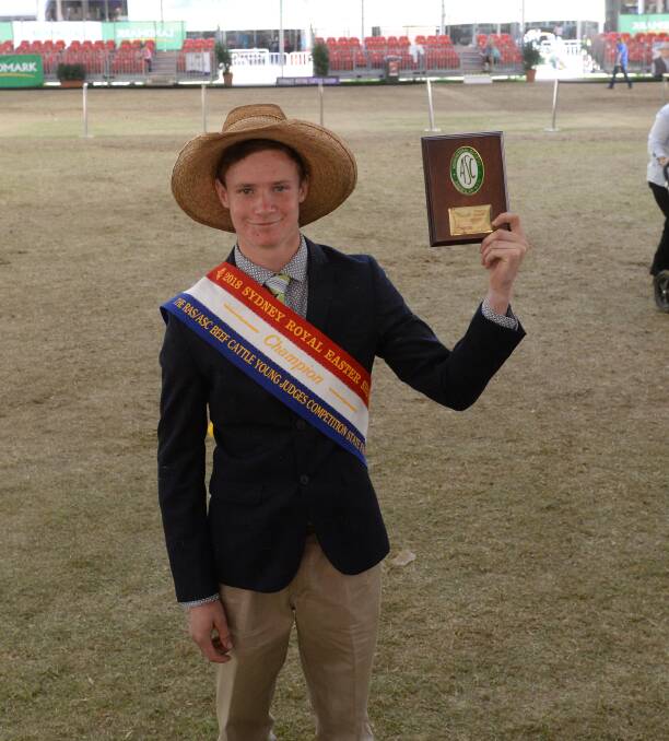 The RAS/ASC beef cattle young judges state final winner Cooper Carter, Tumut. 