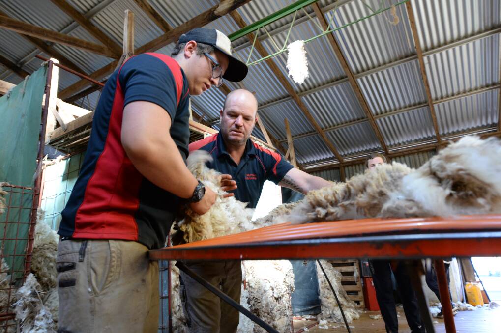 According to shearers, standards across the state’s wool producing regions, while improving, are still quite varied. Pictured here is Hayden and Chris Morrison from Briggsy's Shearing Team, Forbes. Photo by Rachael Webb. 