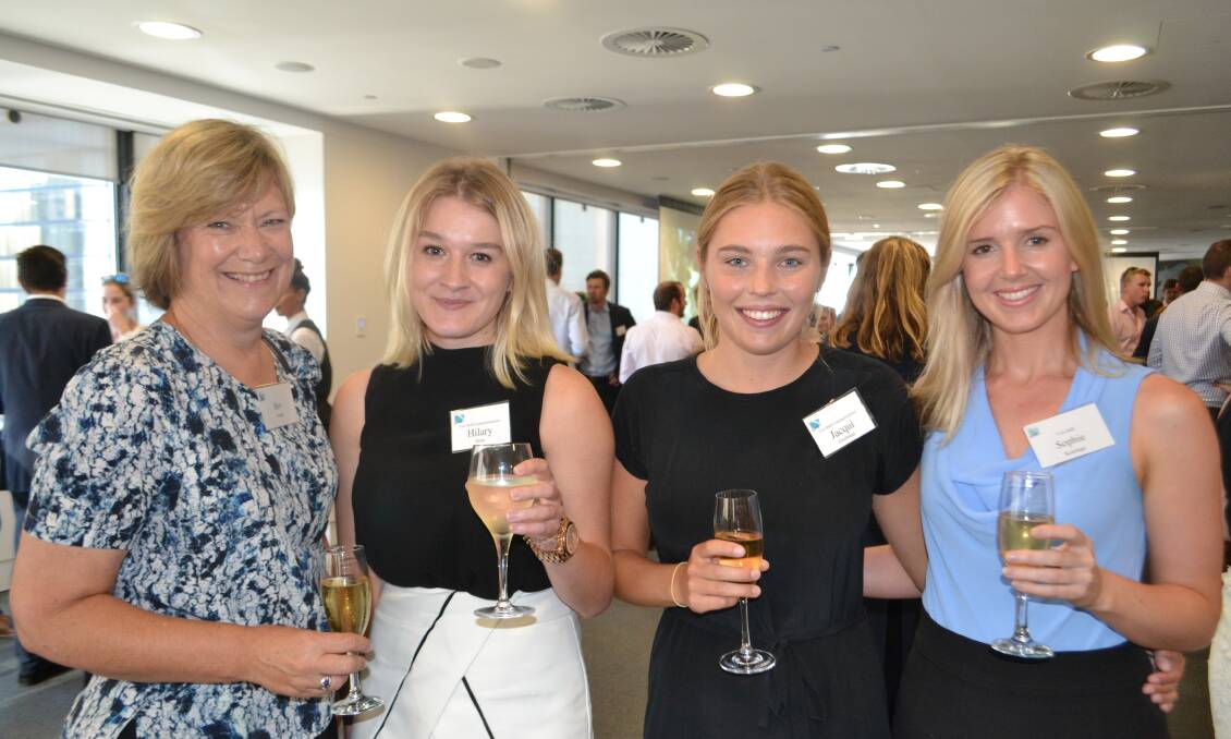 Bev Jordan from NSW Farmwriters, and Hilary Sims, Jacqui Grellman and Sophie Keatinge from Cox Inall. 