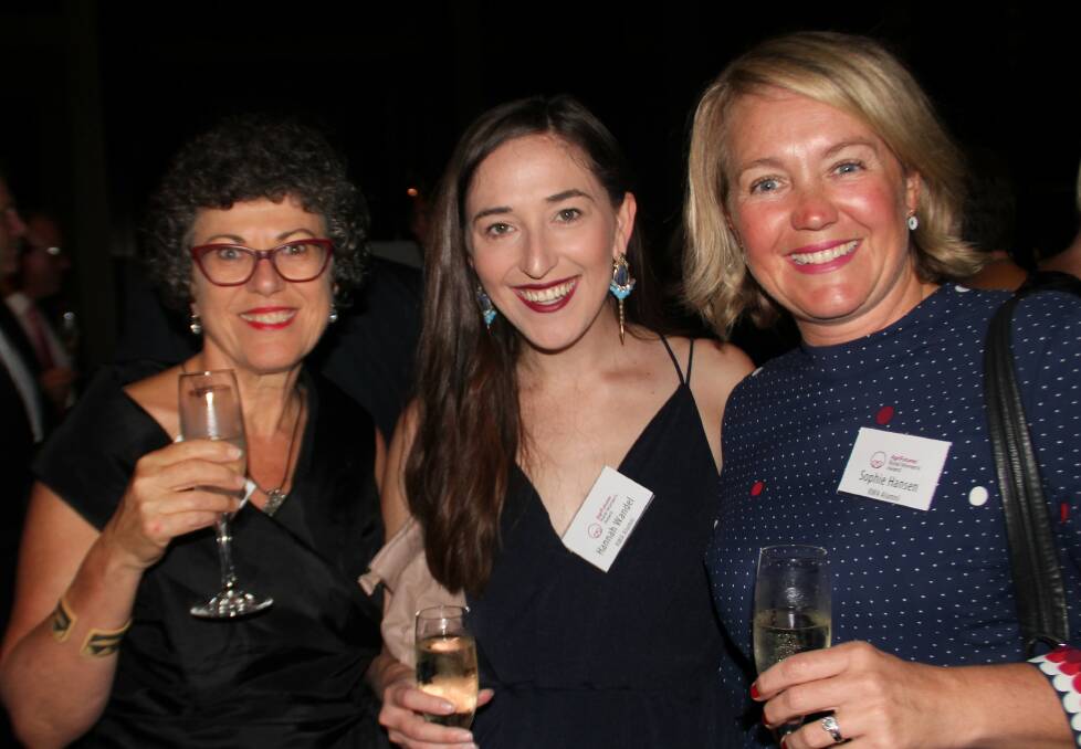 Sonia Muir, Hannah Wandel, and Sophie Hansen at this year's NSW Rural Women's Award dinner.