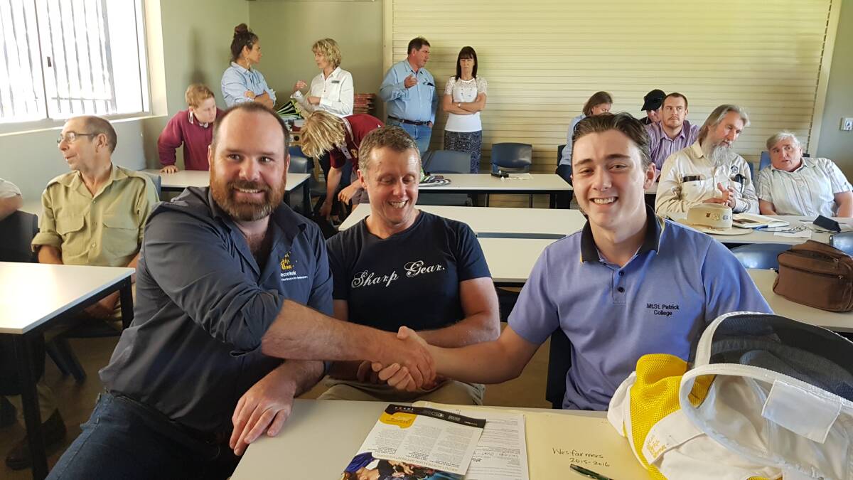 Fox Currey-Klepp of Mount St Patrick College, Murwillumbah, is the first student in the country to sign on for a school-based beekeeping traineeship. 