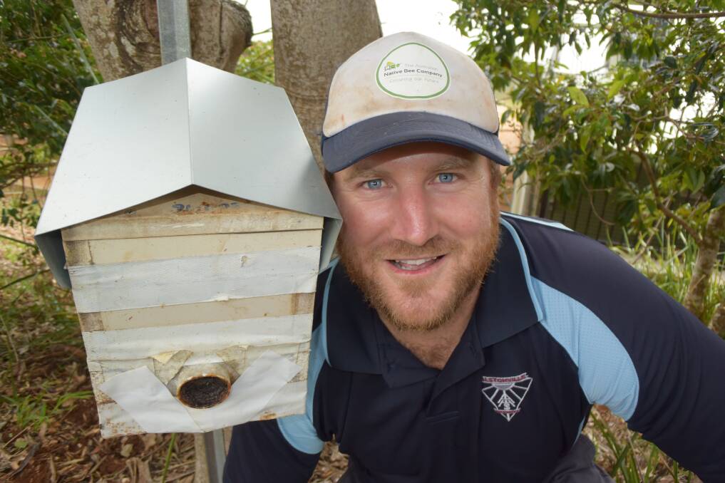In an Australian-first, next year's HSC students can do a Certificate III in Beekeeping as a school-based traineeship. Alstonville High teacher and apiarist Steve Maginnity backs the initiative. Photo by Jamie Brown. 