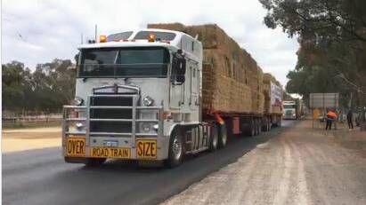 The convoy is lead by Gnowangerup farmer and Commodity Ag chief executive Alan Richardson, with the hay to be distributed to more than 200 farmers around Condobolin, Tullamore, Tottenham, Nymagee and Lake Cargelligo.
