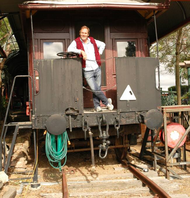 LIFELONG FAN: Actor and television star Scott McGregor with one of his rail cars. Mr McGregor is an advocate for the increased use of trains in regional areas, including Orange. Photo: CONTRIBUTED