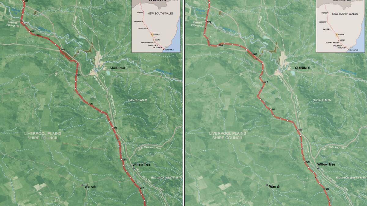 SPOT THE DIFFERENCE: The map on the left was the original route, and the map on the right is the route that was approved.