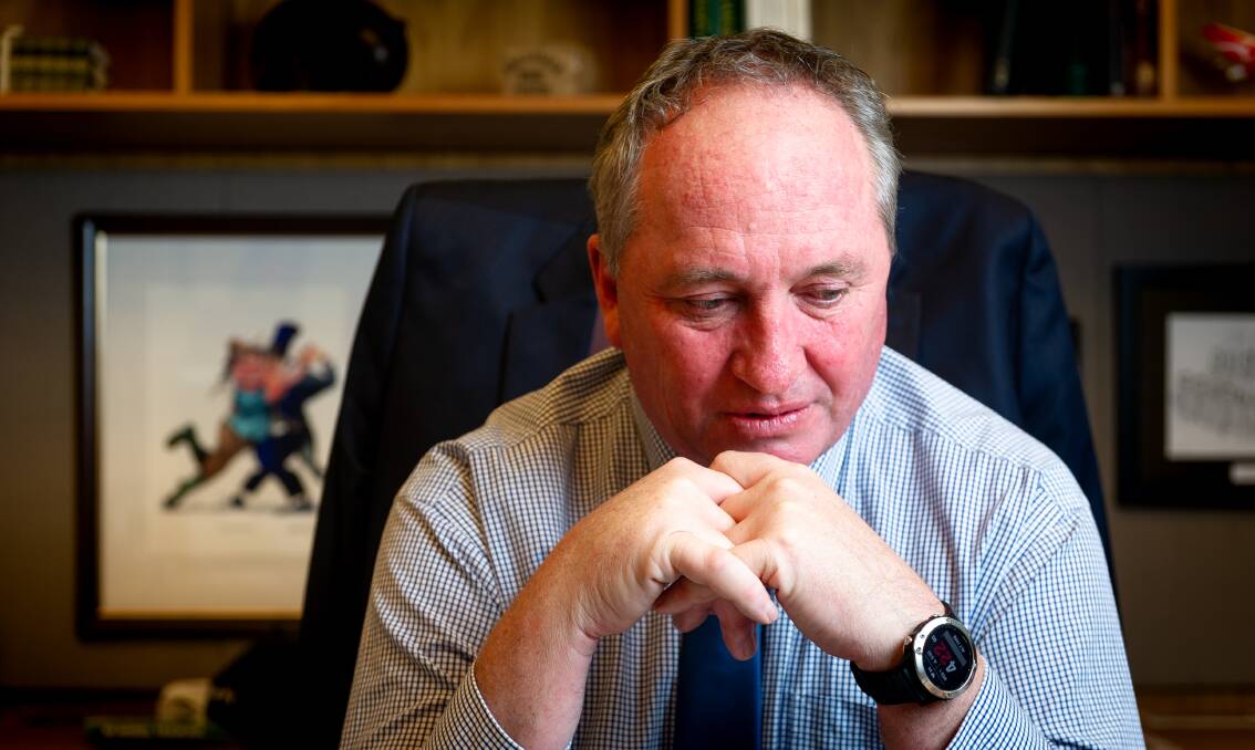 FRONTING UP: Barnaby Joyce admitted the damage he'd done to the party but avoided any criticism. Photo: Elesa Kurtz 