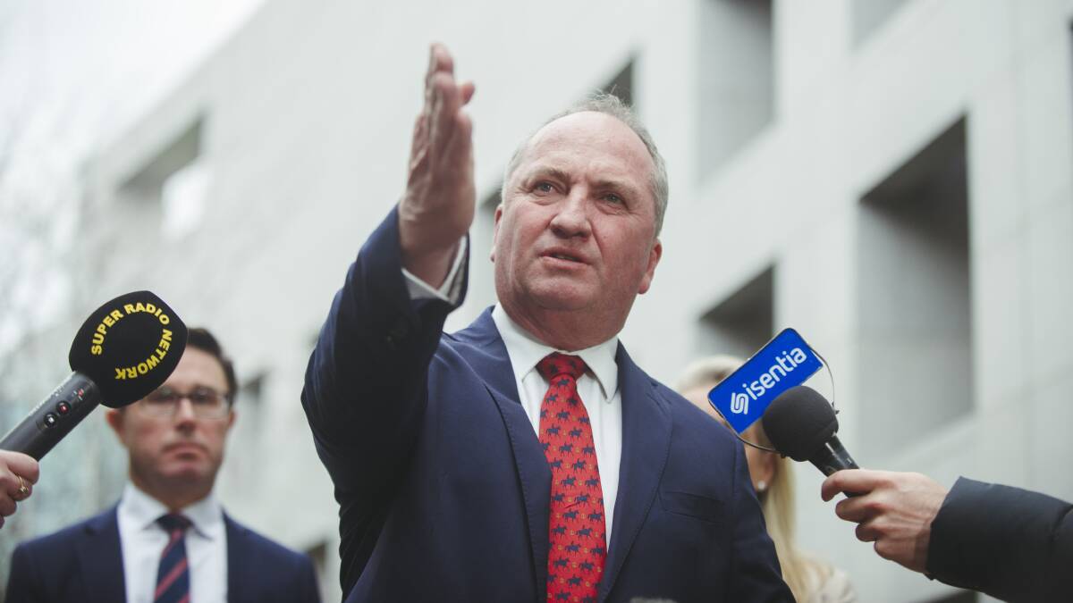 BACK ON TOP: Barnaby Joyce has regained Nationals leadership. Photo: Dion Georgopoulos 