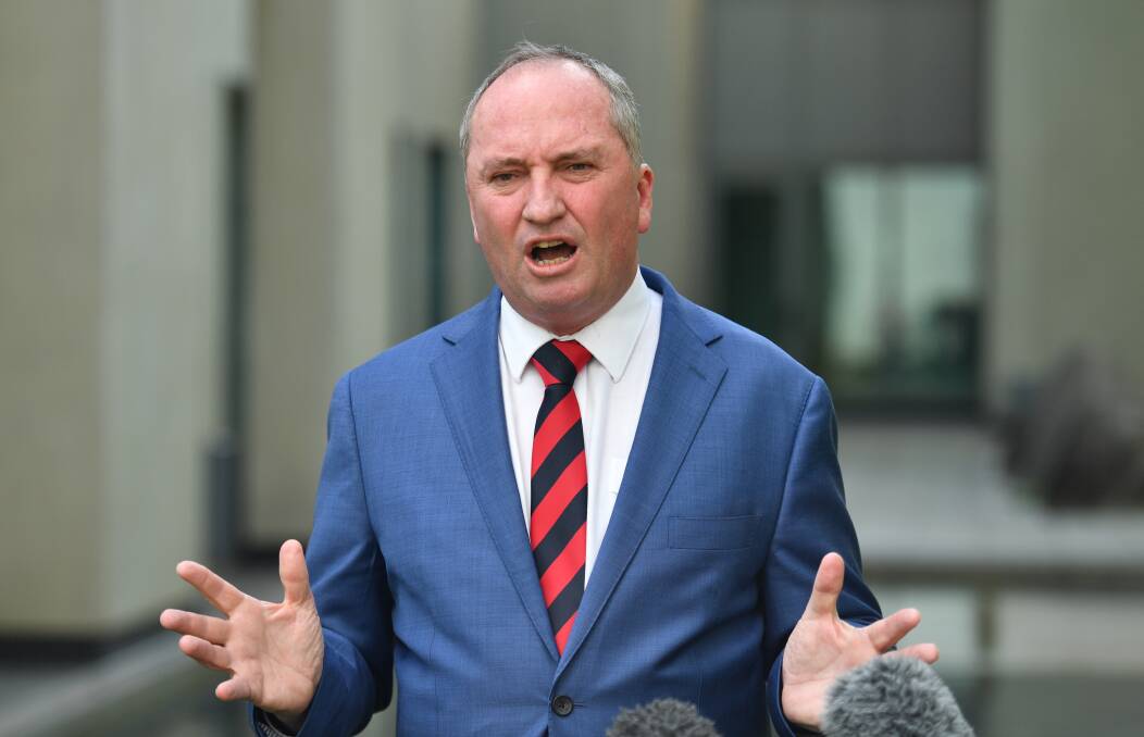 SPEAKING UP: Barnaby Joyce said he gave a voice to the irrigation towns of northern NSW and southern Queensland. Photo: Mick Tsikas