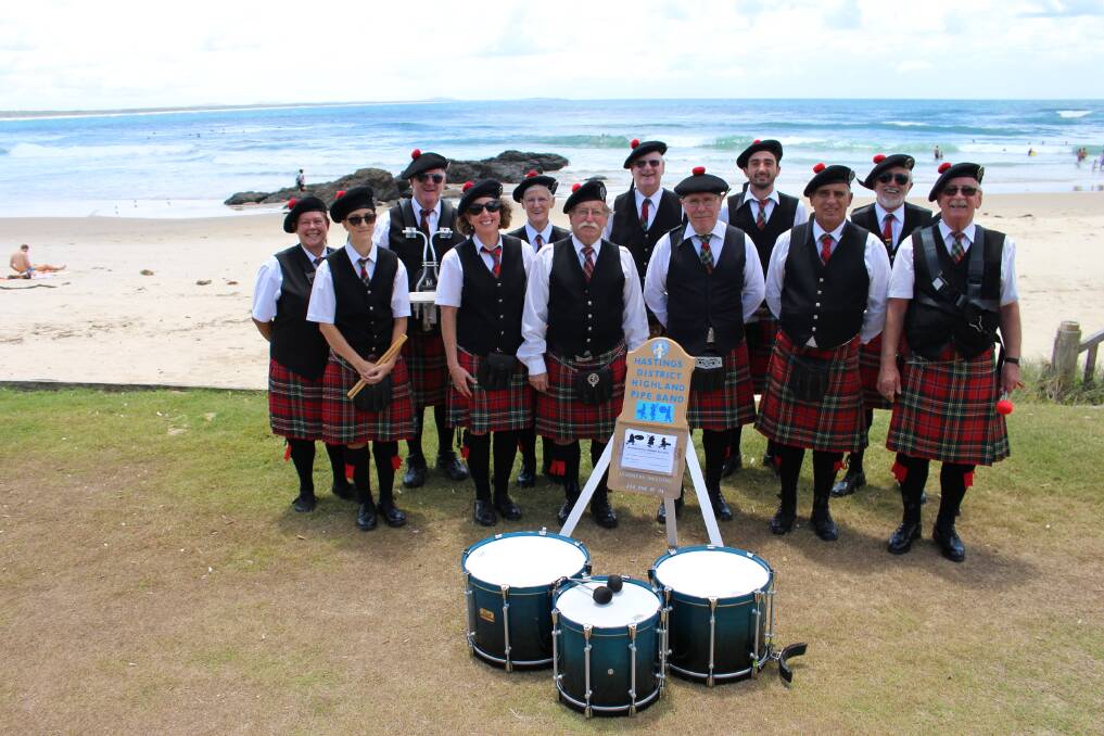 The Hastings District Highland Pipe Band.
