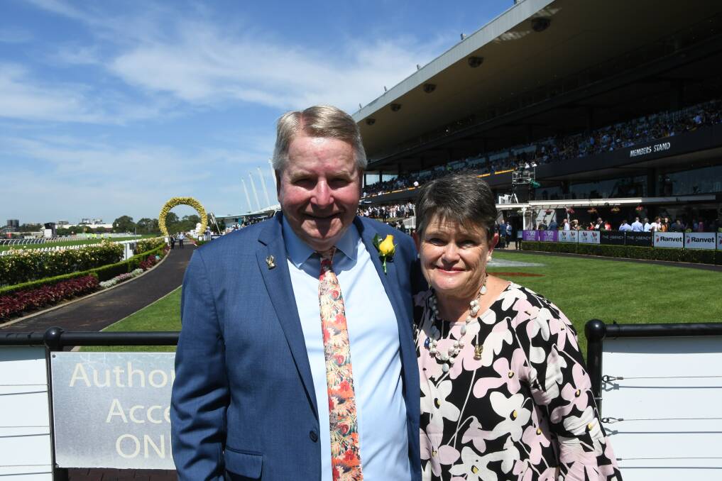 Lindsay and Bernadette Murphy enjoy the festivities at the Golden Slipper races at Rosehill earlier this year. Photo Virginia Harvey