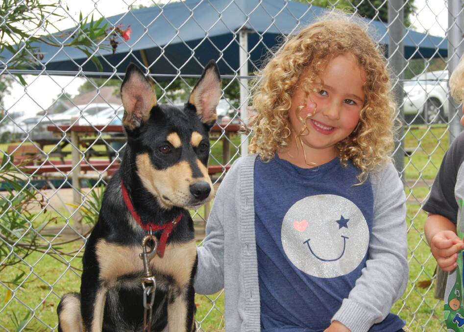 Abby Woods and 'Jessie' the kelpie pup at the 2018 Berry Show.