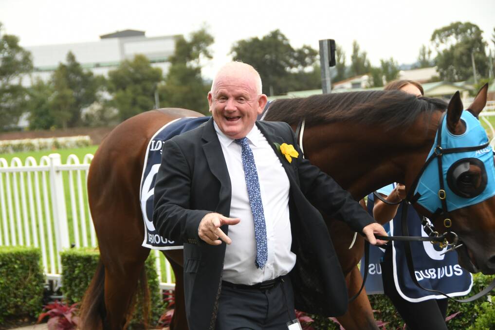 Well-known Ian 'Ginger' Smith lend a hand with last year's Golden Slipper entrant, Dubious (a Not A Single Doubt earner of now over $1.2 million). Photo by Virginia Harvey