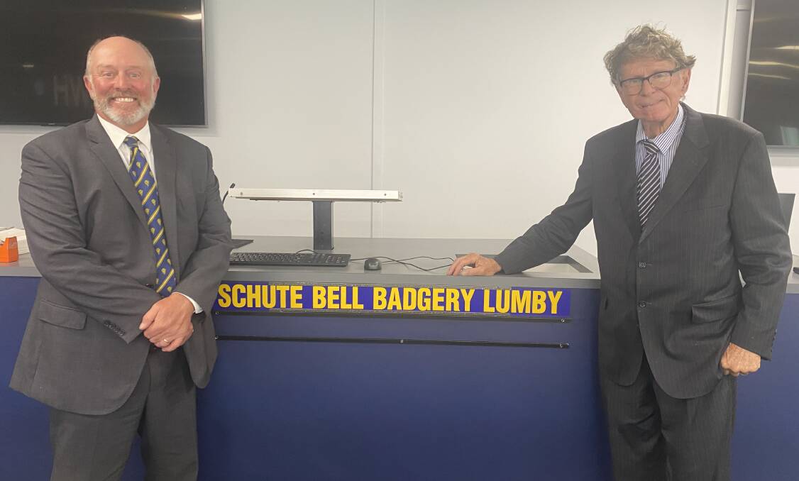 Schute Bell Badgery Lumby southern NSW wool manager Ben Litchfield and Schute Bell Badgery Lumby director John Enderby.