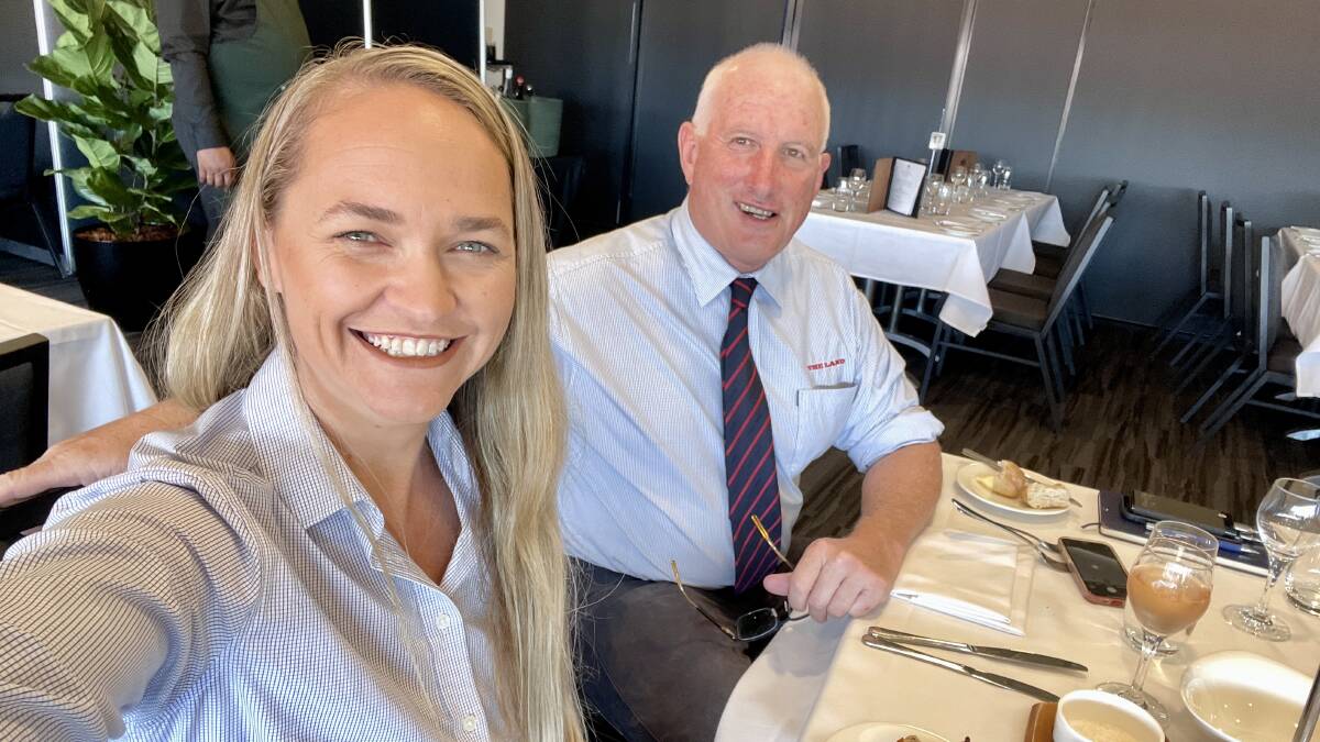 The Land journalist Hayley Warden and colleague Simon Chamberlain enjoying lunch at Sydney Royal.
