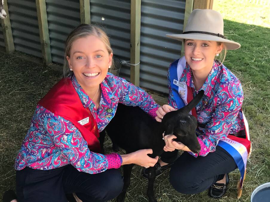The 2018 The Land Sydney Royal Showgirl Nikki Gibbs, Wauchope (right), with runner-up Pollyanna Easey, Quirindi.