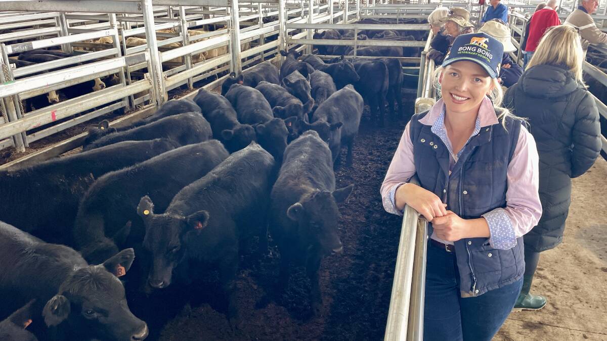 Chevonne Willis, Crookwell, sold 20 Angus steers carrying Millah Murrah bloodlines and weighing 319kg for $1250 a head. Picture by Hayley Warden