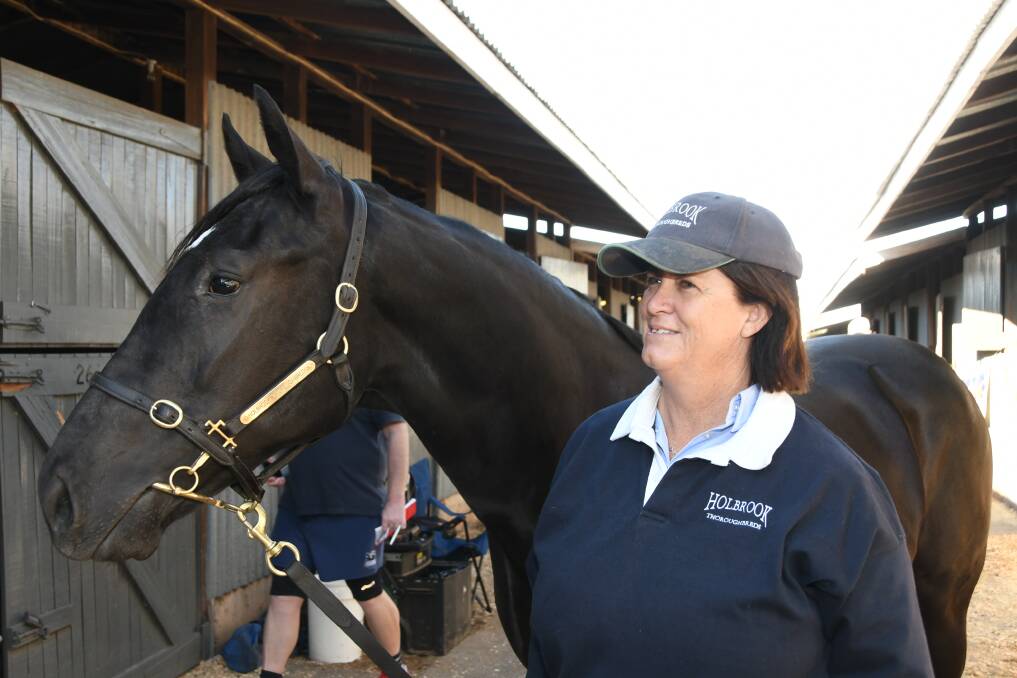 Holbrook Thoroughbreds' operator Julie Harris at last month's Scone Yearling Sale. She was honoured with the Murray Bain Services Award from the Hunter Thoroughbred Breeders Association (HTBA). Photo Virginia Harvey