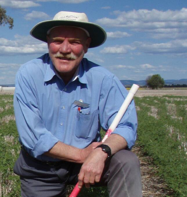 NSW DPI plant pathologist Dr Kevin Moore, stresses the importance on fungicide selection and correct application timing to chickpeas for best disease protection.