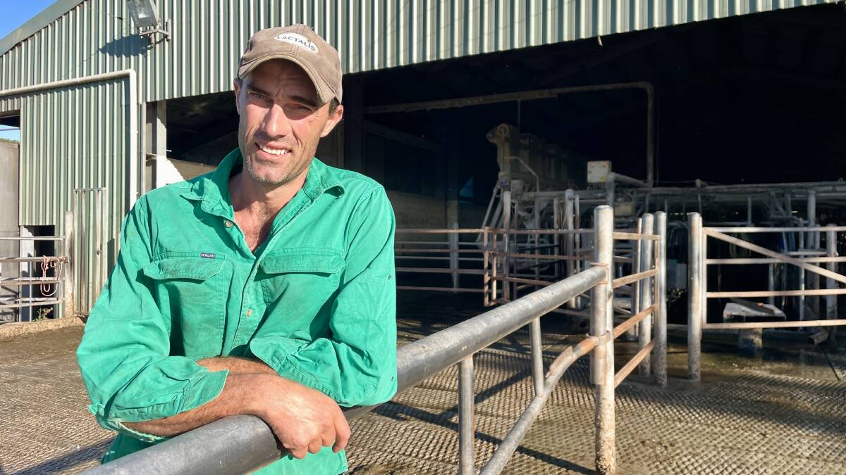 Pyree dairy farmer Tom Cochrane says three-day sickness has swept through about 80 per cent of his milking herd. Picture by Hayley Warden