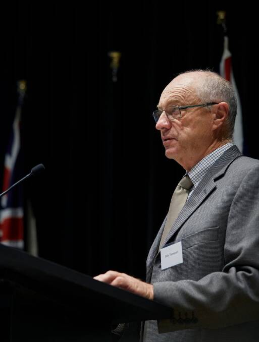Chair of the NSW Farmers Dairy Committee Colin Thompson speaks at the dairy forum recently.