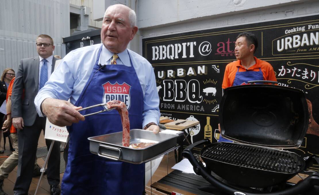 HARD SELL: US Secretary of Agriculture, Sonny Perdue, in Tokyo this year, drumming up interest in US beef sales.
