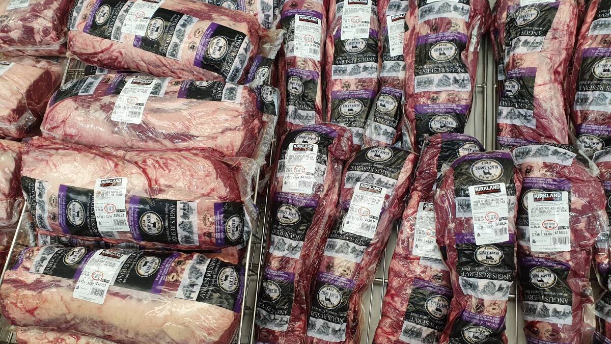 STRONG DEMAND: Product on the shelves of Costco, complete with the Verified Black Angus Beef logo.