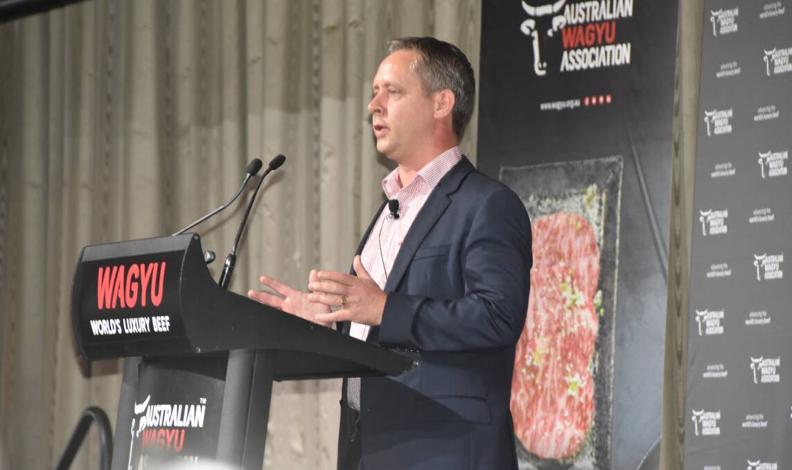 Stanbroke's sales manager Mark Harris at the 2022 Australian Wagyu Association's conference, WagyuEdge, in Melbourne.