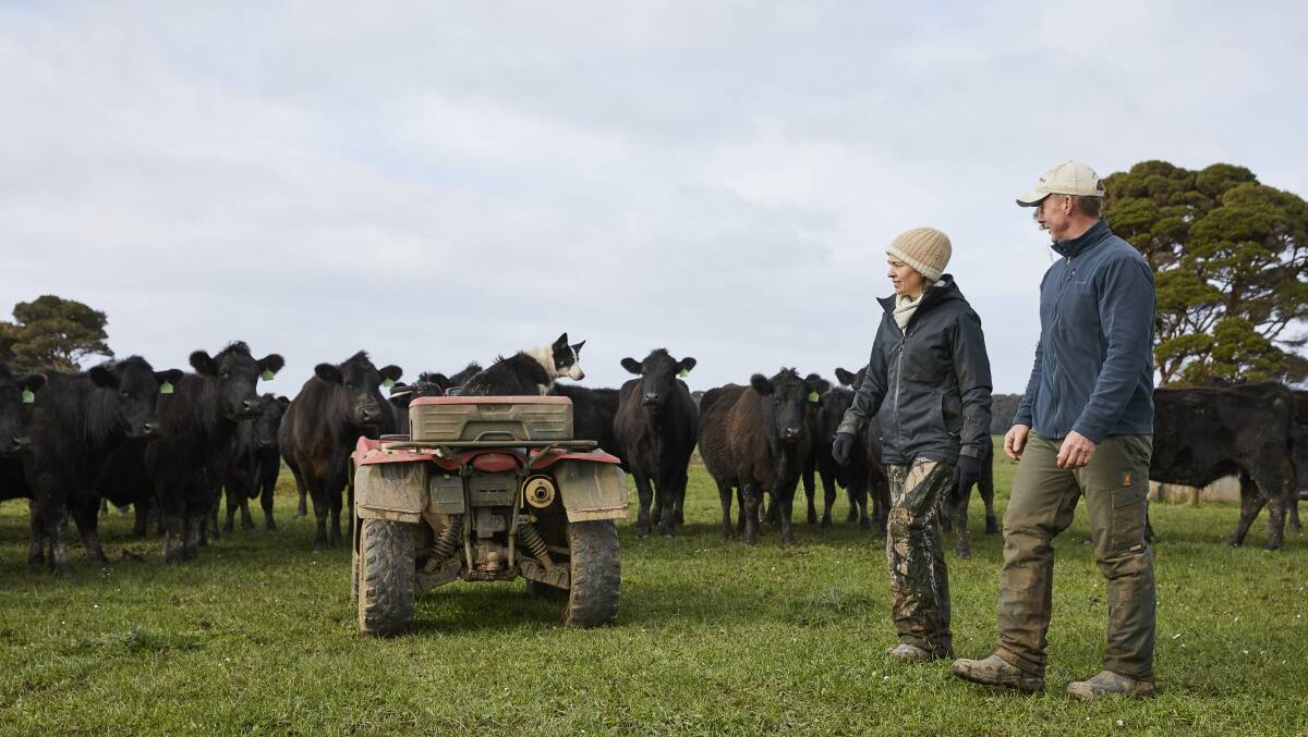 ALL ABOUT RAIN: Beef producers Andrew and Anna Raff, King Island, Tasmania.