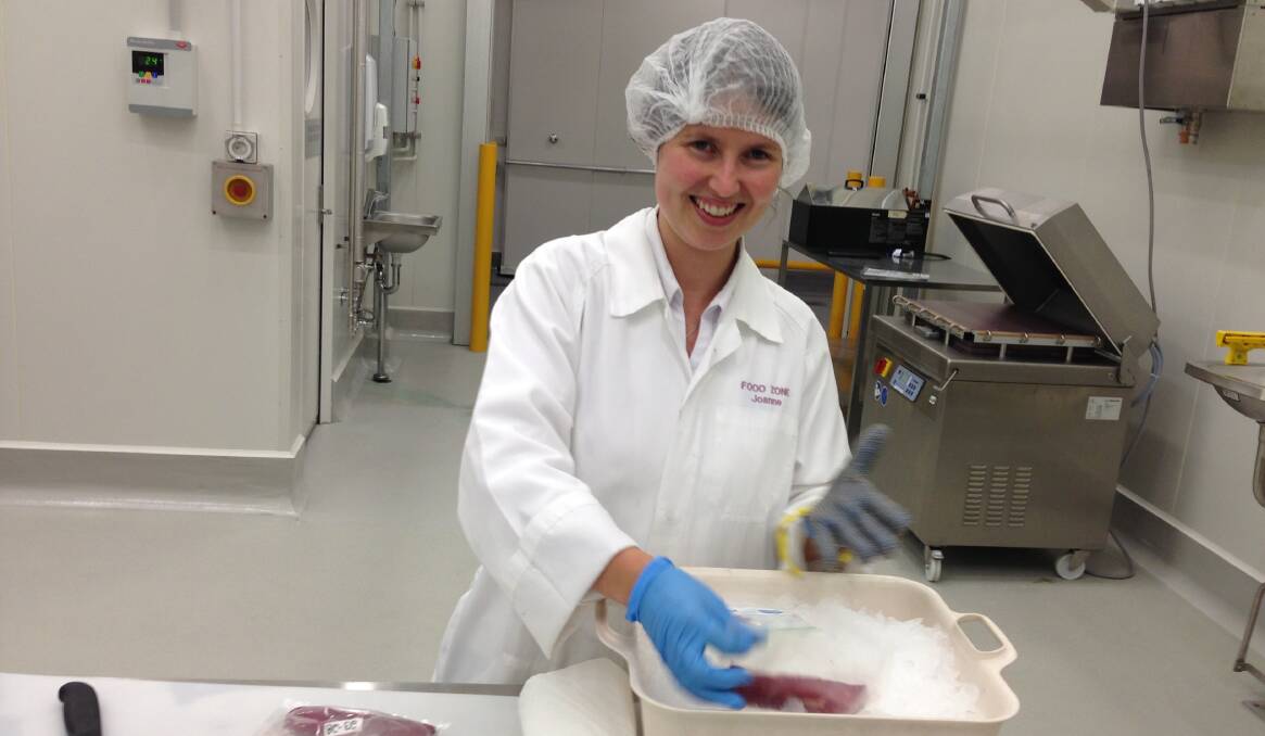 CSIRO muscle biochemist Joanne Hughes at work developing ways to brighten red meat.