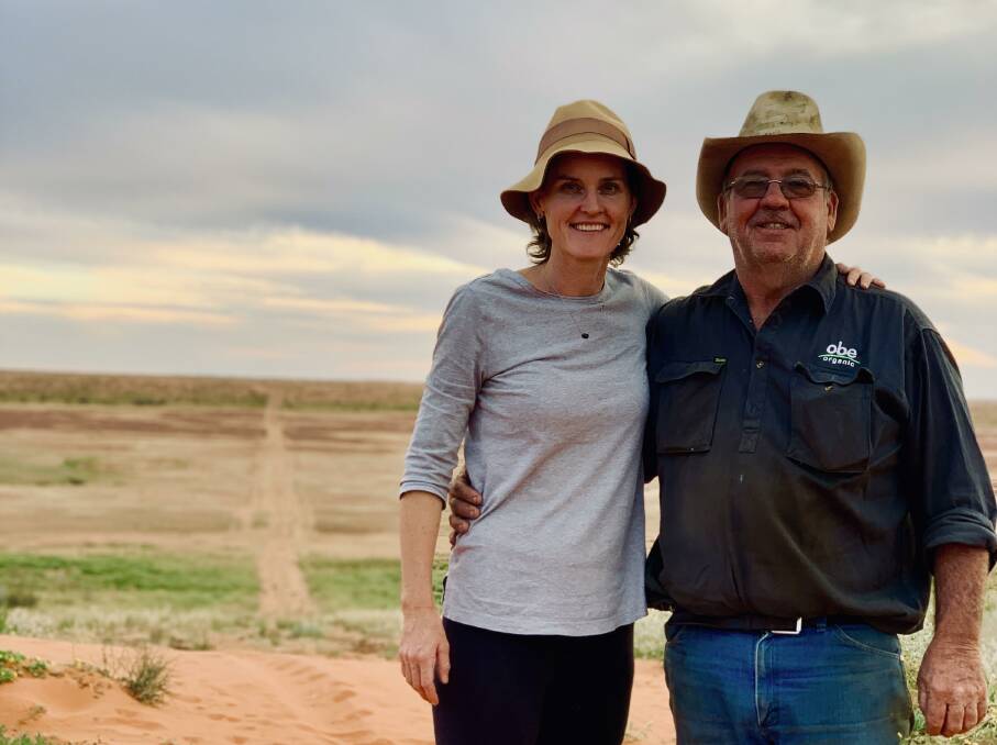 OPTIMISTIC TIMES: The Beef 2018 Queensland Country Life Achiever of the Year Dalene Wray, OBE Organic's managing director, with Adria Downs manager Don Rayment. 