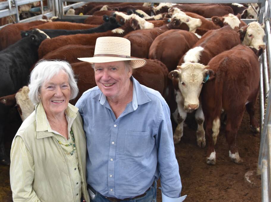 Paul and Anne Jones, Worungil at Warrialda, sold 20 head of mostly Hereford steers to an average of 654c/kg, or $2058, at the Inverell Weaner Sale on Thursday. 