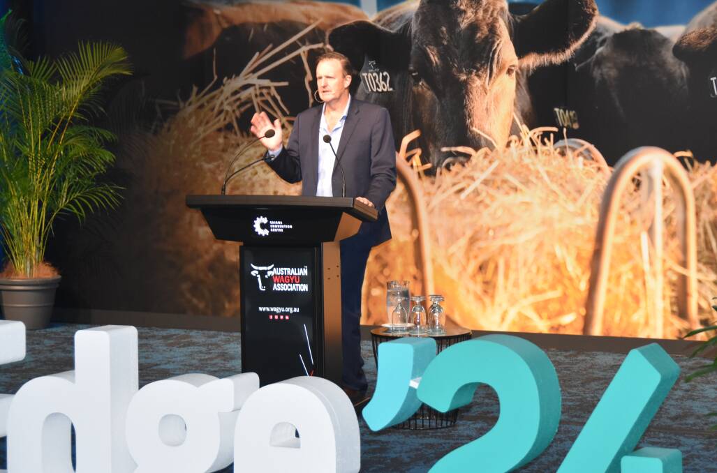CPC chief executive officer Troy Setter speaking at the 2024 Wagyu Edge conference in Cairns. Picture Shan Goodwin.