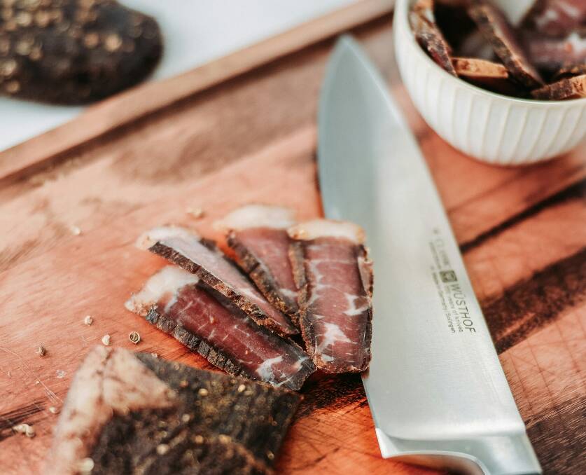 Biltong, a form of dried, cured meat popular in southern African countries. Photo by Jeff Siepman on Unsplash.