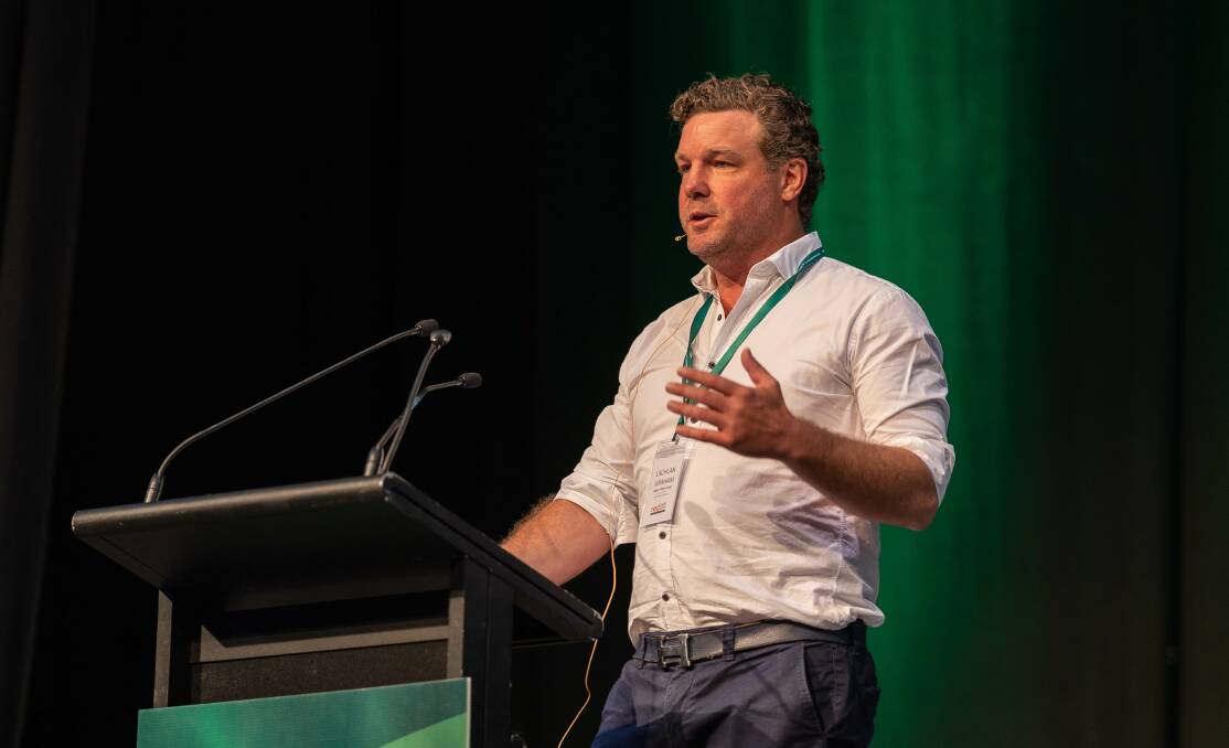 BRANDED: Lachlan Graham, from Argyle Foods Group, speaking at Red Meat 2019.
