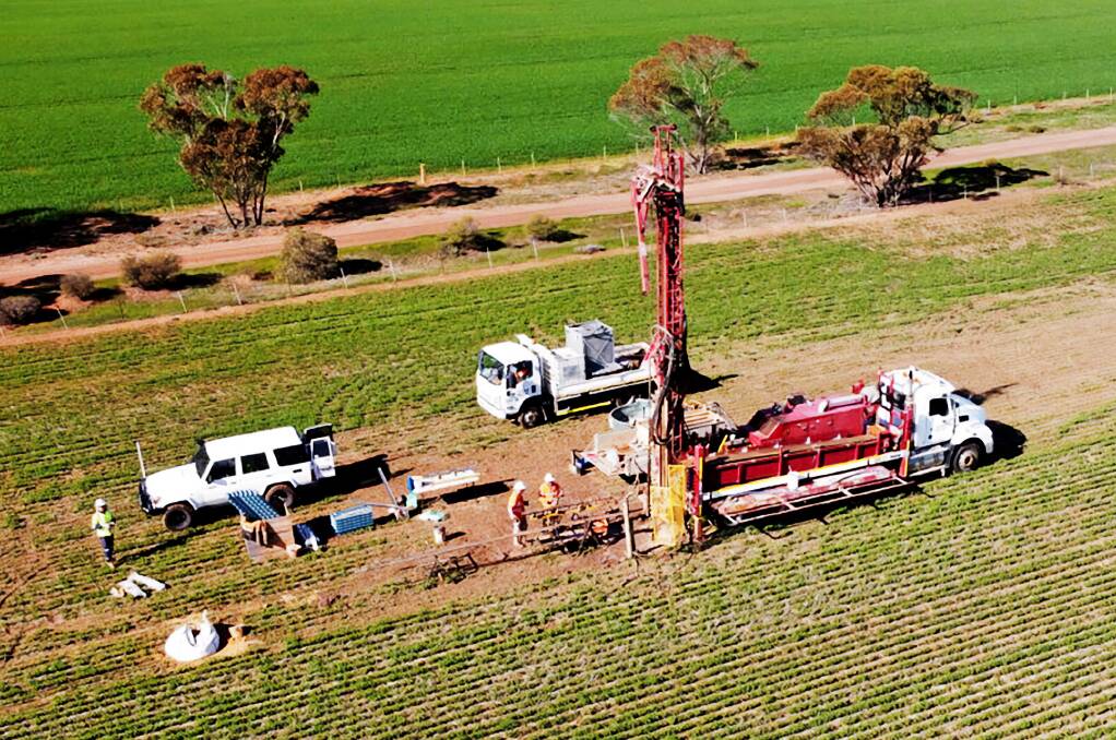 Drilling on the Cannie Ridge to prove the mineral sands find. Picture: VHM Ltd.