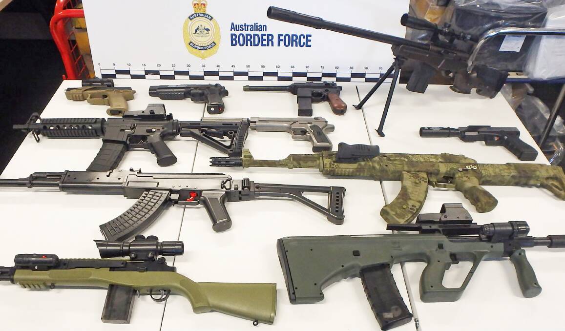 Gel blasters like these ones seized by Australian Border Force officers are sold online as toys but are illegal in all states other than Queensland. Picture from ABF