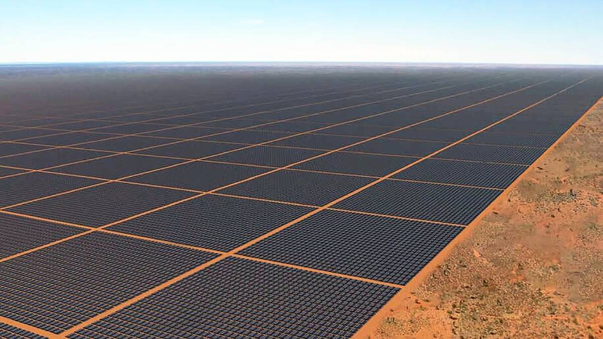 THINKING BIG: A computer-generated image of Sun Cable's proposed solar farm in the Northern Territory. Picture: Sun Cable.