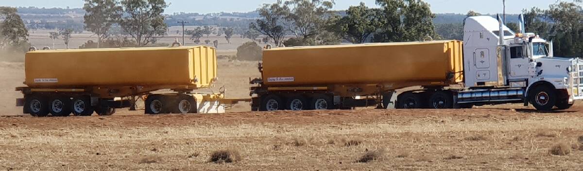 Aussie Helpers is bringing two trucks like this a week into NSW carrying 80,000 litres of water at a time for stock.