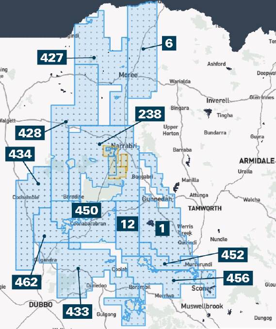 Expired petroleum exploration licences cover a huge slab of the state, from Dubbo, Gulgong and Scone, extending north and taking in the Liverpool Plains all the way to the Queensland border.