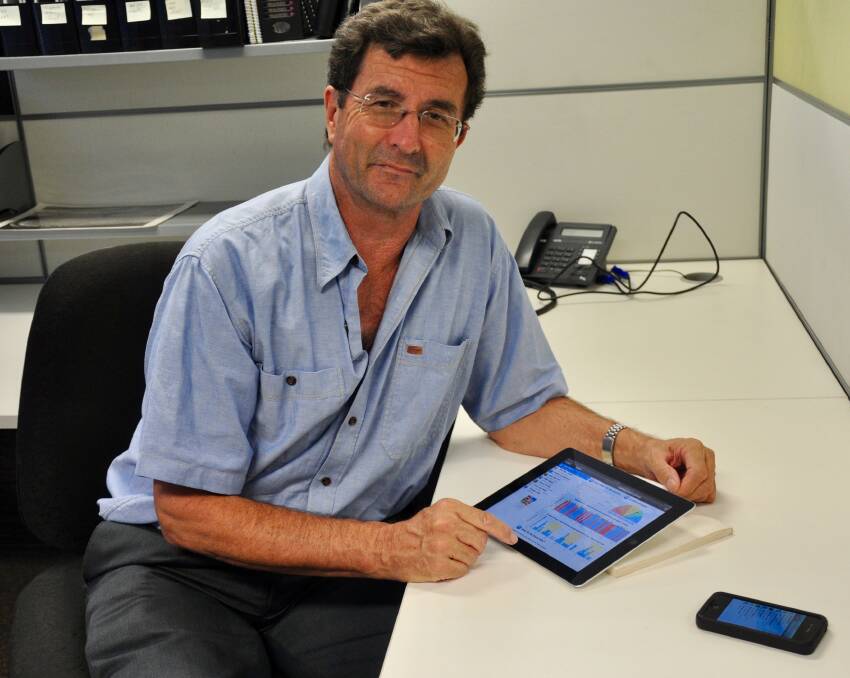 Dr David Freebairn using the SoilWater App to estimate available stored water levels for a multitude of soil types, environments and time of the year. Improved stored soil water estimates helps with a multitude of farm decisions including determining fertiliser rates.