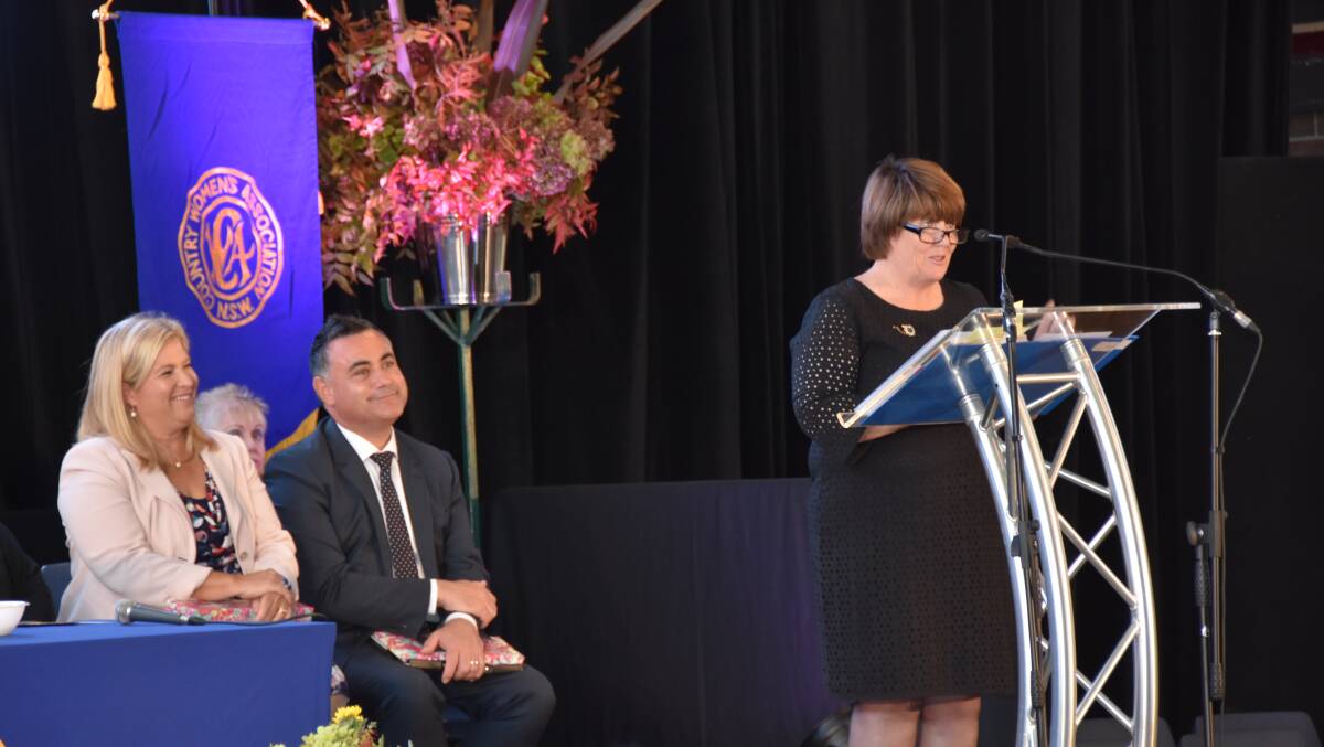 The deputy premier's parliamentary secretary Bronnie Taylor, Deputy Premier John Barilaro and CWA NSW state president Annette Turner at Monday's proceedings.