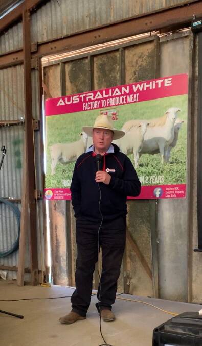 Graham Gilmore of Tattykeel (the founder of the Australian White sheep) spoke at the field day. Many delegates were astounded by the hive of activity in the Aussie White enterprise at Oxenthorpe.