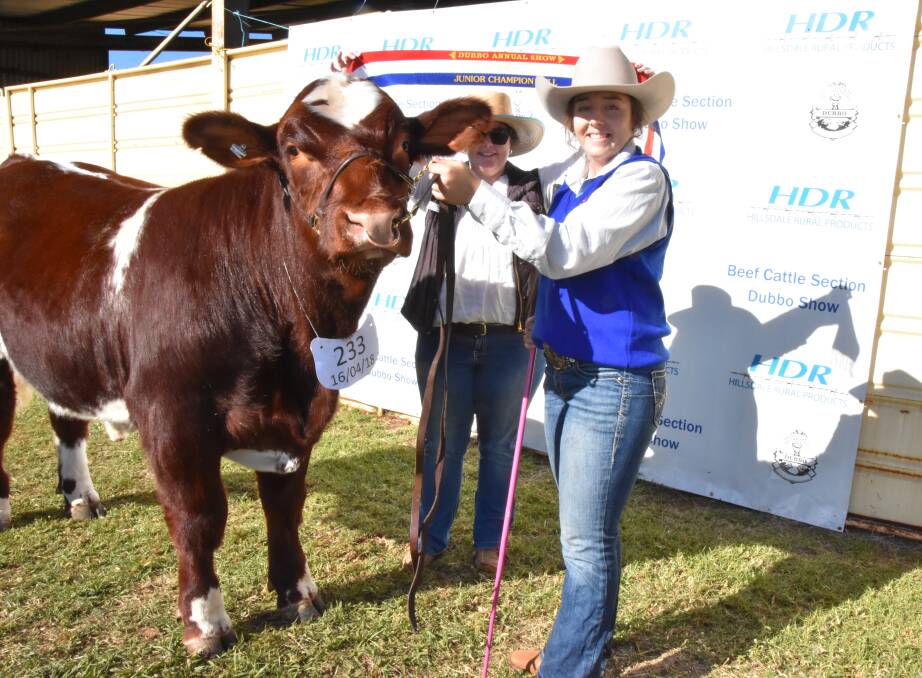 Kasey Bogie, from Macquarie Anglican Grammar School with champion junior bull. Breed judge Nathan Purvis said it was encouraging to see schools competing, because it was a clear indication of young people's dedication to and desire to be involved in agriculture.