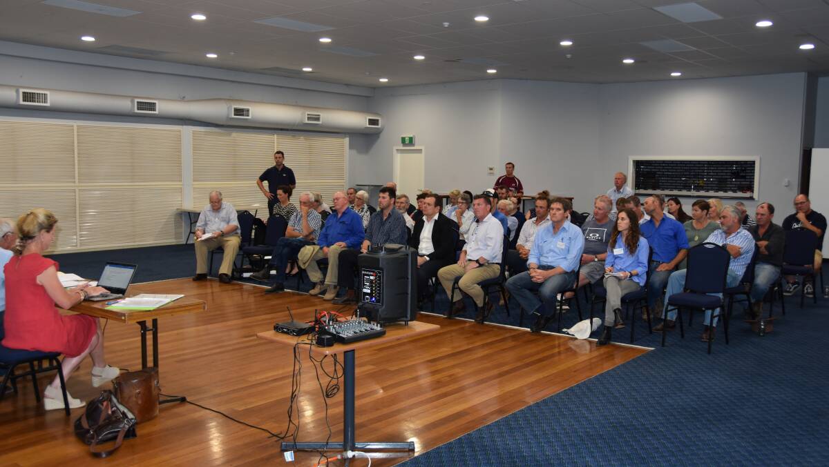 Landholders of 12 Mile Road listen as CWP Renewables states its case about their road.